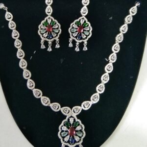 AD Green and Red Necklace set