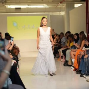 White Wedding Gown with pearl work.