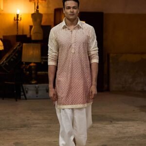 Peach Kurta Dhoti