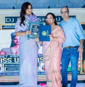 "Inspiring Woman" Award from Miss Universe 2022 Harnaaz Kaur Sandhu.